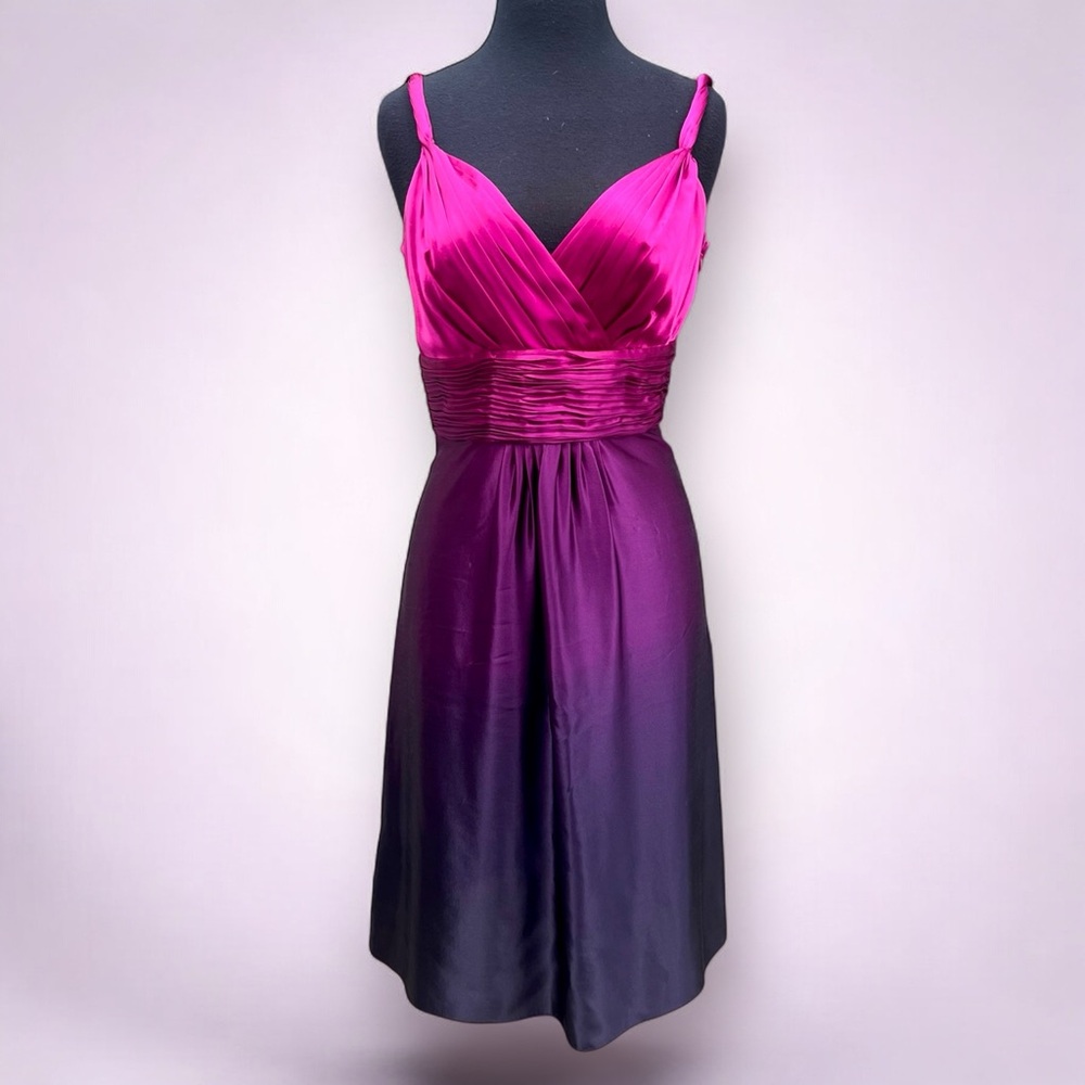 Ann Taylor Petites 100% Silk Pink Ombré Empire Dress | Women’s 8P